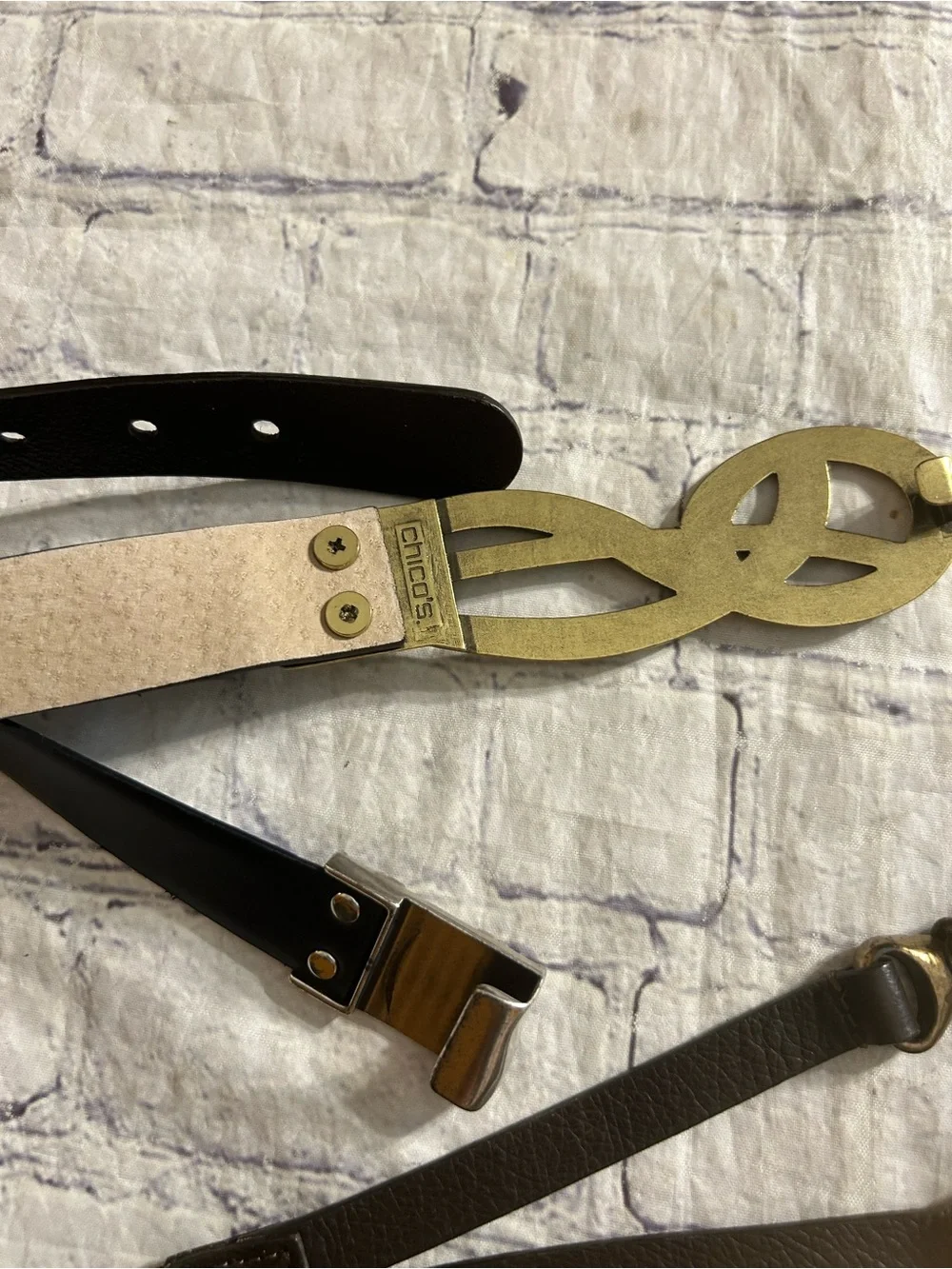 CHICO’S LOT OF (3) UNIQUE STYLE BELTS BOHEMIAN CHIC LEATHER WOMEN’S S/M